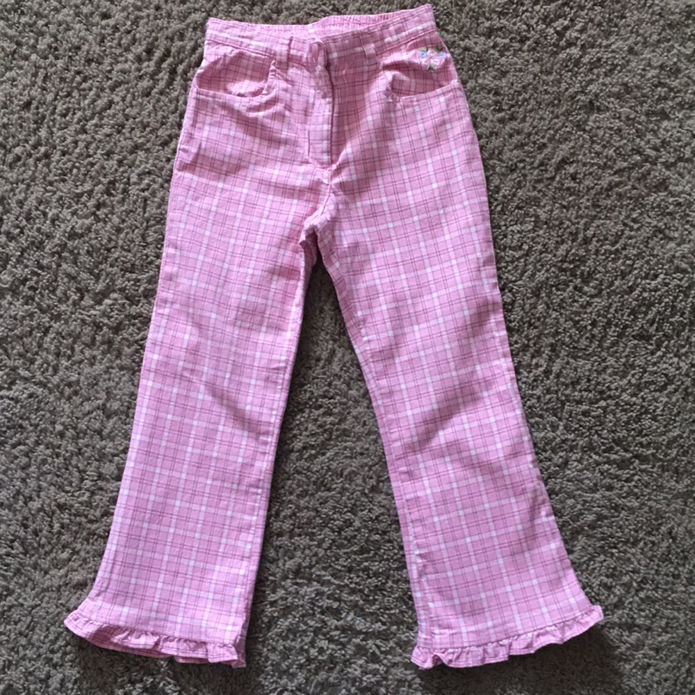 Vintage Gymboree Spring Blossoms plaid pants Size 5
